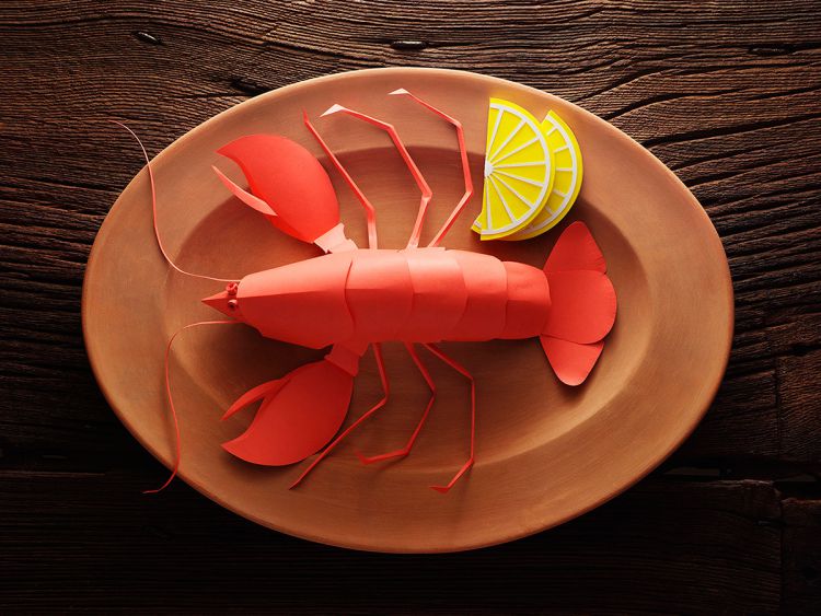 Бумажные блюда из рыбы и морепродуктов